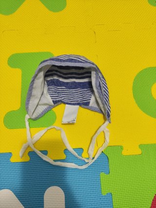 Vestido bebé rayas azules con capota