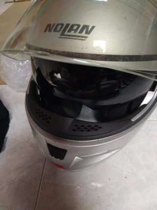 Casco Moto Nolan Plata con Funda