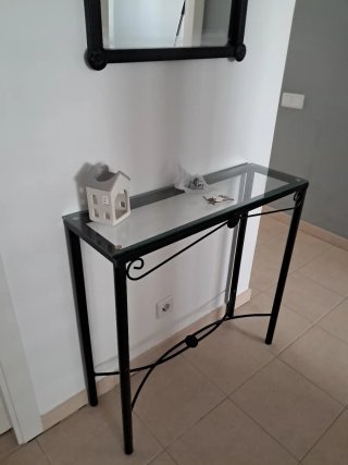 Consola de entrada y espejo negro