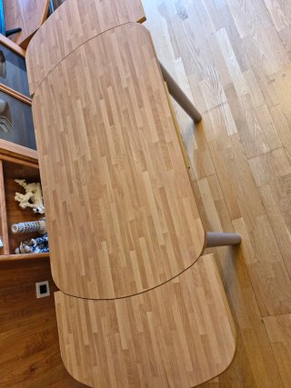 Mesa de cocina extensible madera y metal