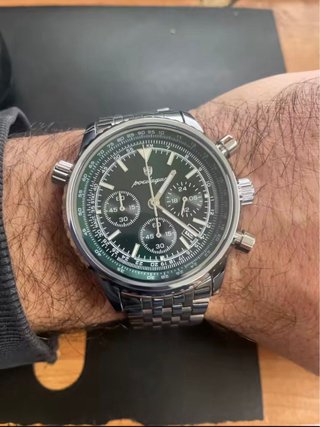 Reloj POEDAGAR Hombre Cronógrafo Verde Plata