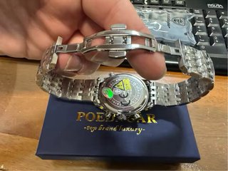 Reloj POEDAGAR Hombre Cronógrafo Verde Plata