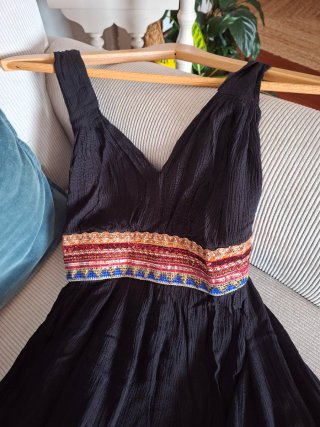 Vestido largo boho chic negro