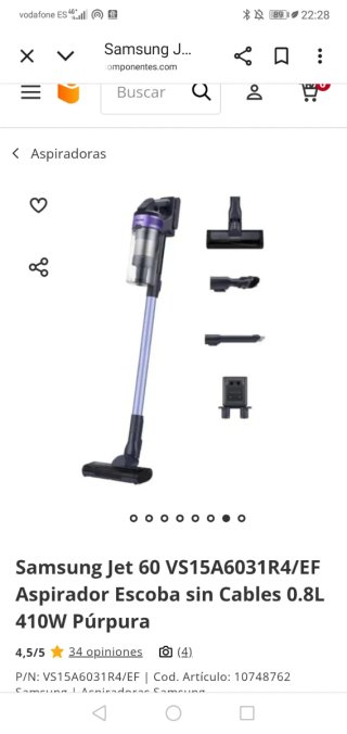 Aspiradora Samsung Jet 60 Teal Violet
