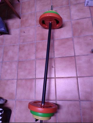 Barra de pesas HOMCOM 130 cm con discos