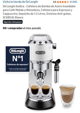 Cafetera DeLonghi Blanca 1.1L