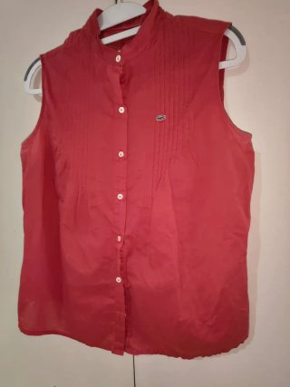 Camiseta sin mangas Lacoste roja mujer