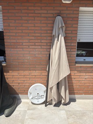 Parasol terraza con manivela y base