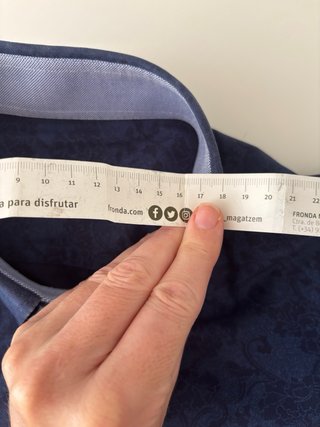 Camisa Italiana Hombre Azul Estampada algodón