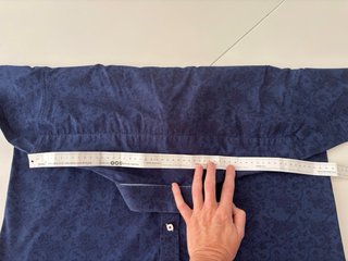 Camisa Italiana Hombre Azul Estampada algodón