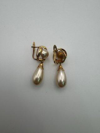 011-04-00514 PENDIENTES PERLAS COLGAR ORO 18K