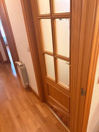 Puerta madera y cristal