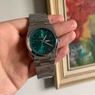Reloj Poedagar Verde y Plateado