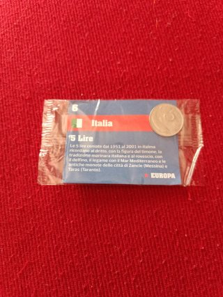 Moneta 5 Lire Italia 1998 Nesquik.