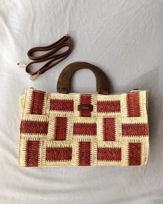 Bolso shopper rafia trenzado verano XL