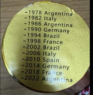 Copa del Mundo Dorada 36cm