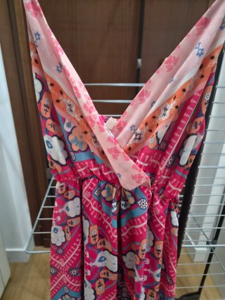 Vestito lungo donna fuxia fantasia