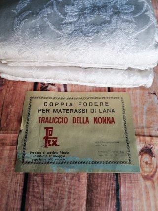 Coppia Fodere Materasso Lana Anni '80