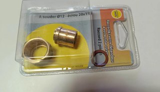 Conector latón Ø12 - 2 piezas