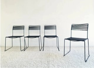 4 Sillas estilo Alias Spaghetti. Vintage, 70s.