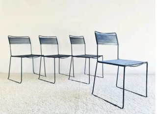4 Sillas estilo Alias Spaghetti. Vintage, 70s.
