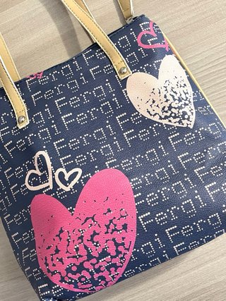 Borsa Fergi Y2k blu e rosa, a spalla
