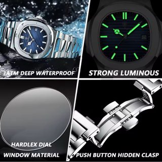 Reloj POEDAGAR Hombre Azul y Plateado
