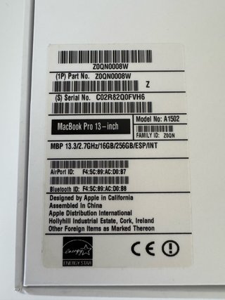 MacBook Pro 13" 2015 Plata