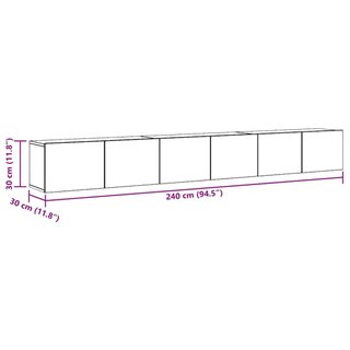 Mueble para TV Colgante 240x30x30 cm Blanco