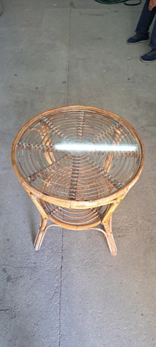 Silla de terraza ratán y madera