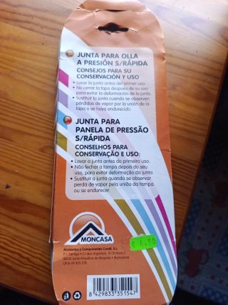 Goma junta olla a presión S/Rápida Monix