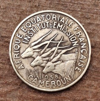 3 Monedas Africa Ecuatorial Francesa(Camerún) 1958