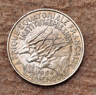 3 Monedas Africa Ecuatorial Francesa(Camerún) 1958