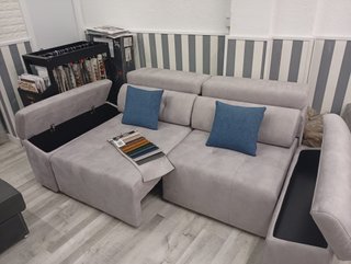 Sofá KIMA 240cm Beige/Azul