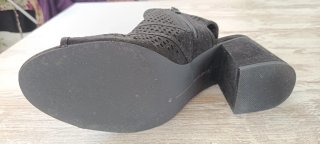 Botines Sandalia Tacón Negro