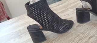 Botines Sandalia Tacón Negro