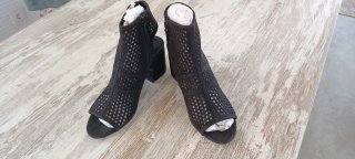 Botines Sandalia Tacón Negro