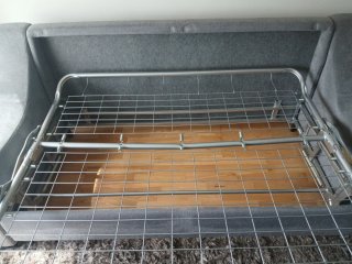 Sofá cama amplio seminuevo gris tela