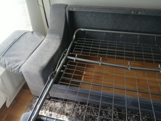 Sofá cama amplio seminuevo gris tela