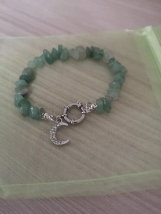 Bracciale pietre verdi naturali con luna