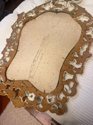Consola antigua madera con espejo