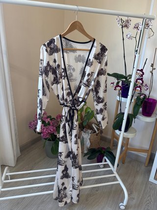 Kimono Satén Estampado Japonés