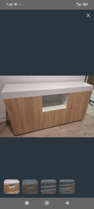 Mueble aparador madera y cristal