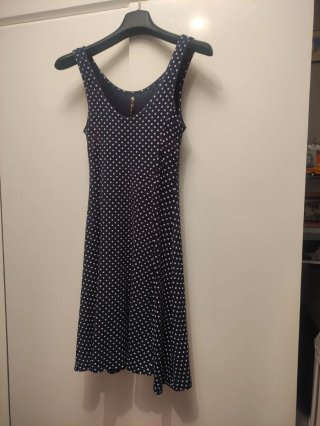 Vestido verano lunares azul marino