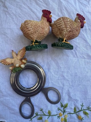 Lote Figuras Gallinas Cocina Vintage
