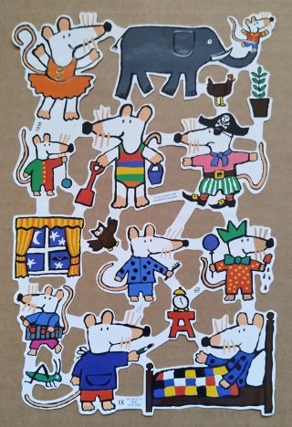 Lamina Cromos troquelados de ratones y elef