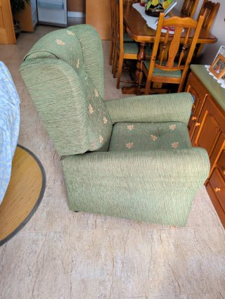 Sillón reclinable verde estampadode flores