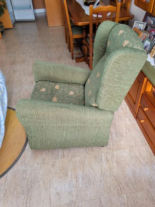 Sillón reclinable verde estampadode flores