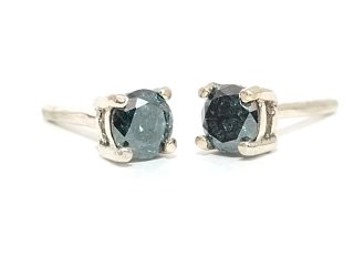 Pendientes Diamante Azul Oro 14k
