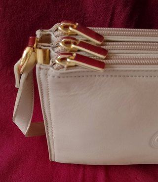 NUEVO Bolso piel auténtica CreS beige elegante